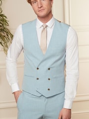 Light Blue Motion Flex Stretch Waistcoat - Image 1 of 8