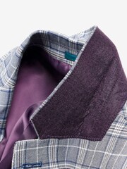 Blue Tailored Fit Check Suit: Jacket - Image 5 of 6