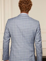 Blue Tailored Fit Check Suit: Jacket - Image 1 of 6