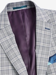 Blue Tailored Fit Check Suit: Jacket - Image 3 of 6