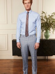 Blue Tailored Fit Check Suit: Trousers - Image 2 of 9