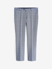 Blue Tailored Fit Check Suit: Trousers - Image 6 of 9