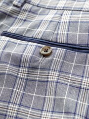 Blue Tailored Fit Check Suit: Trousers - Image 8 of 9