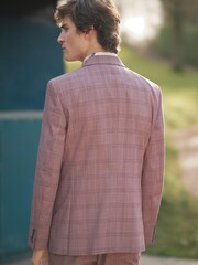 Pink Tailored Fit Check Suit Jacket - Image 3 of 6