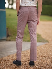Pink Tailored Fit Check Suit: Trousers - Image 3 of 9