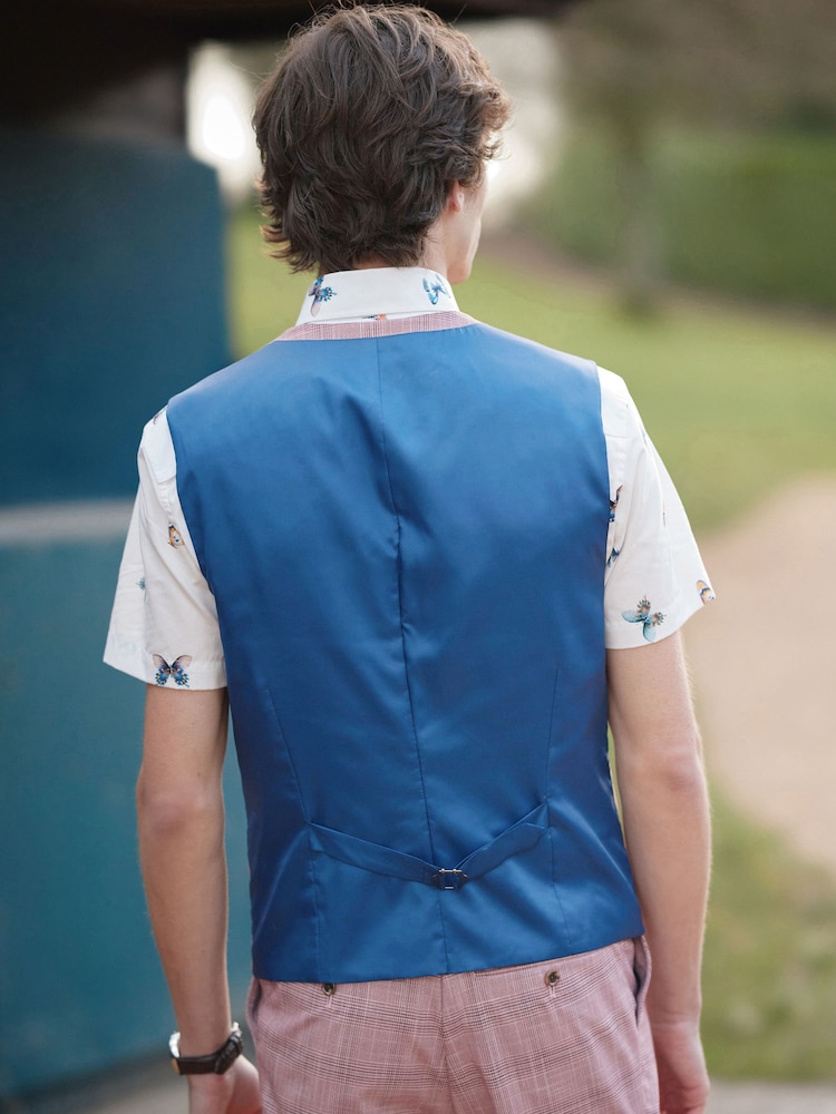 Pink Check Suit Waistcoat - Image 2 of 6