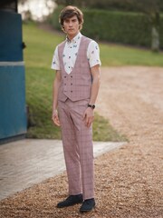 Pink Check Suit Waistcoat - Image 3 of 6