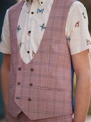 Pink Check Suit Waistcoat - Image 4 of 6