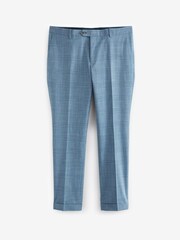 Blue Slim Fit Check Suit: Trousers - Image 7 of 9