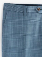 Blue Slim Fit Check Suit: Trousers - Image 8 of 9