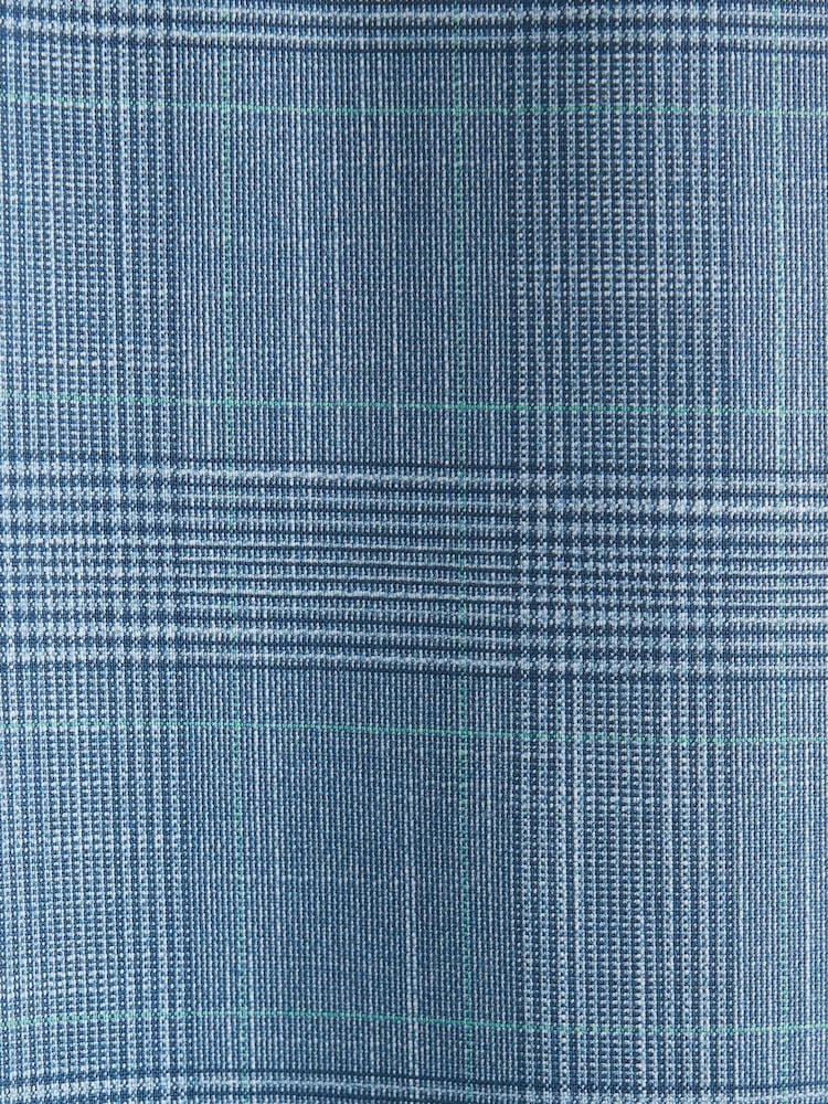 Blue Slim Fit Check Suit: Trousers - Image 9 of 9 Blue Slim Fit Check Suit: Trousers - Image 9 of 9