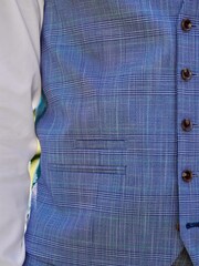 Blue Check Suit Waistcoat - Image 6 of 10
