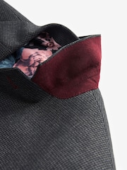 Charcoal Grey Regular Fit Puppytooth Suit Jacket - Image 10 of 12