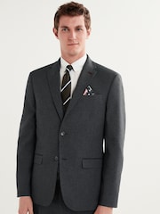 Charcoal Grey Regular Fit Puppytooth Suit Jacket - Image 3 of 12