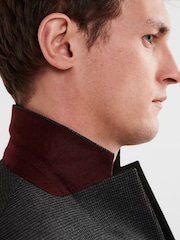 Charcoal Grey Regular Fit Puppytooth Suit Jacket - Image 4 of 12