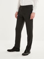 Charcoal Grey Regular fit Puppytooth Fabric Suit: Trousers - Image 1 of 7
