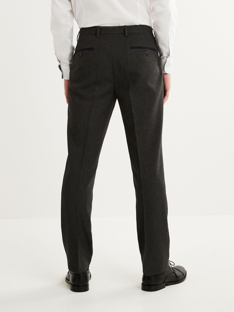 V barvi oglja - v standardnem kroju Puppytooth Fabric moška obleka: hlače - Slika 2 iz 7 V barvi oglja - v standardnem kroju Puppytooth Fabric moška obleka: hlače - Slika 2 iz 7