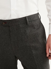 Charcoal Grey Regular fit Puppytooth Fabric Suit: Trousers - Image 4 of 7