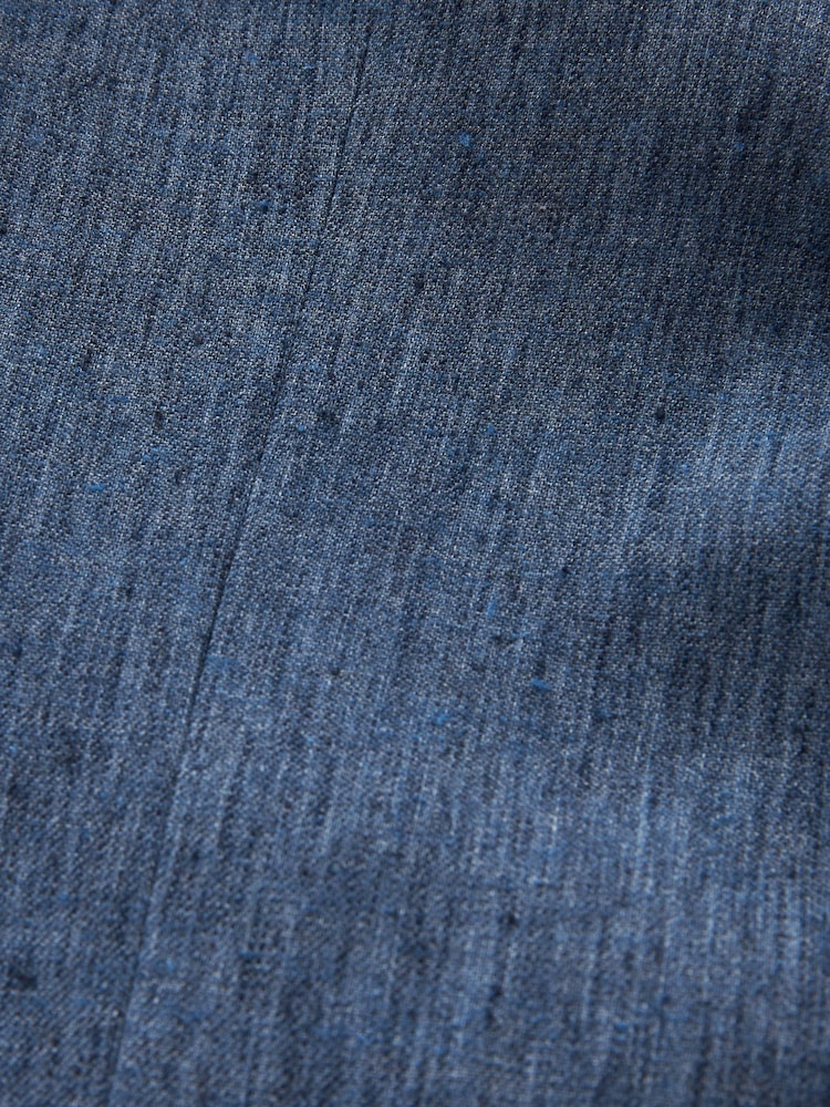 Navy Tailored Fit Linen Blend Suit Jacket - Image 11 of 11