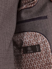 Grey Slim Wool Blend Check Suit Jacket - Image 5 of 12