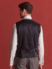 Grey Wool Blend Check Suit Waistcoat - Image 3 of 10