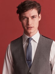 Grey Wool Blend Check Suit Waistcoat - Image 4 of 10