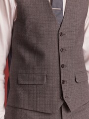 Grey Wool Blend Check Suit Waistcoat - Image 5 of 10