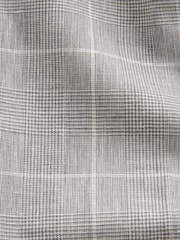 Light Grey Slim Fit Linen Blend Check Suit: Trousers - Image 11 of 11