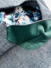 Blue Slim Fit Linen Blend Suit Jacket - Image 11 of 13