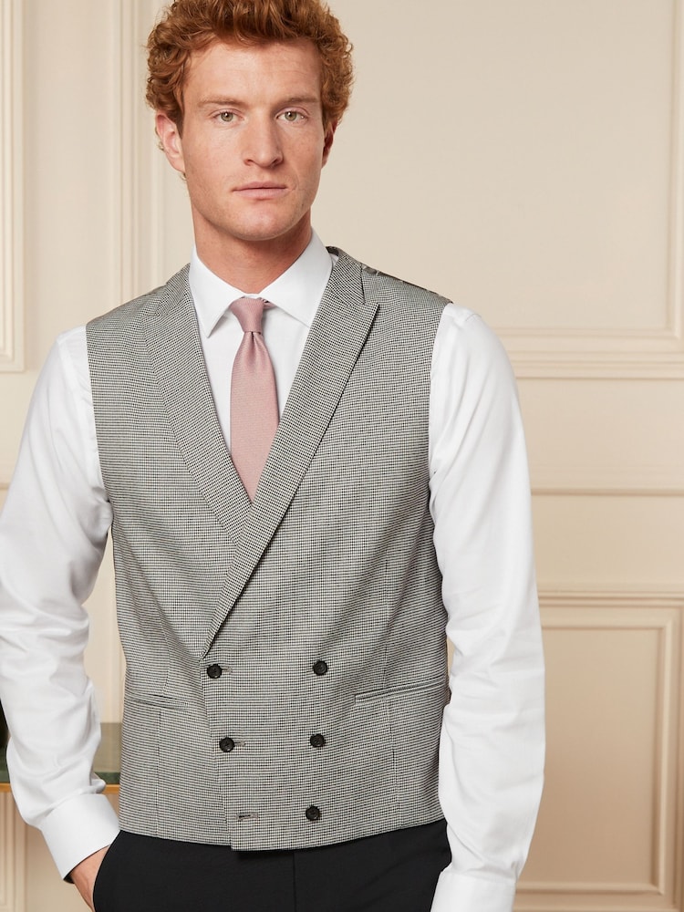 Grey Puppytooth Morning Suit Waistcoat - Image 1 of 10