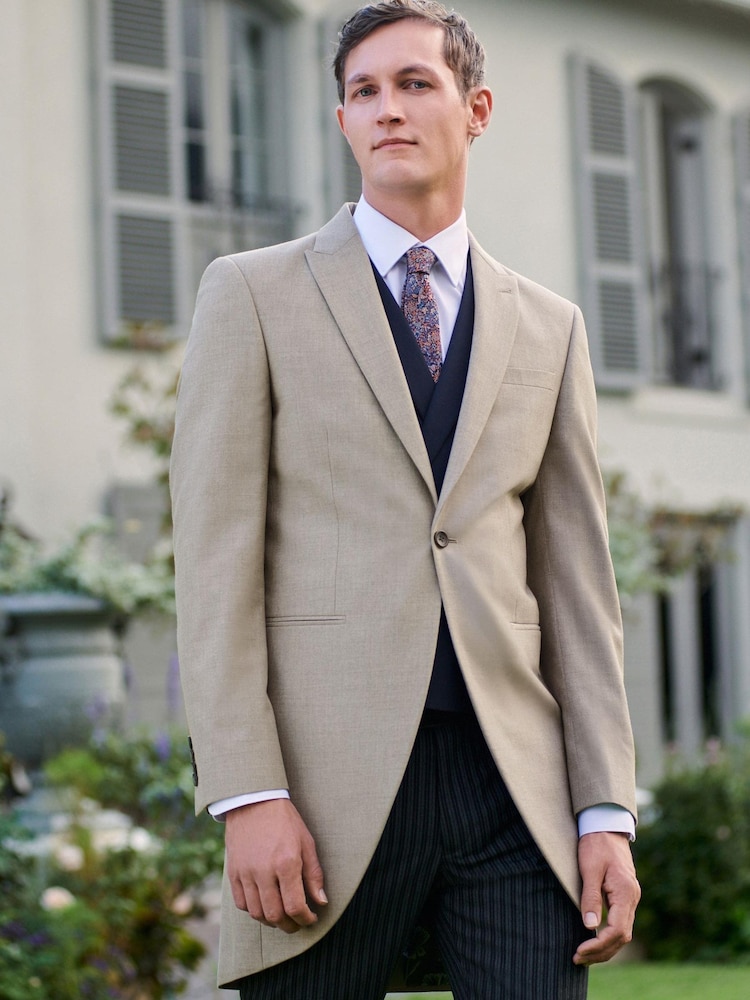 Neutral Slim Morning Suit Jacket - Image 1 of 14