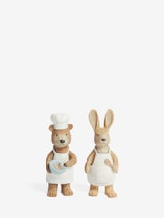 Set of 2 Cooking Chef Bertie Bear and Rosie Rabbit Cooking Ornaments - Image 2 of 4