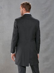 Charcoal Grey Herringbone Signature Empire Mills British Fabric Morning Suit Jacket - Image 4 of 15