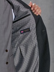 Charcoal Grey Herringbone Signature Empire Mills British Fabric Morning Suit Jacket - Image 6 of 15