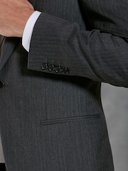 Charcoal Grey Herringbone Signature Empire Mills British Fabric Morning Suit Jacket - Image 7 of 15