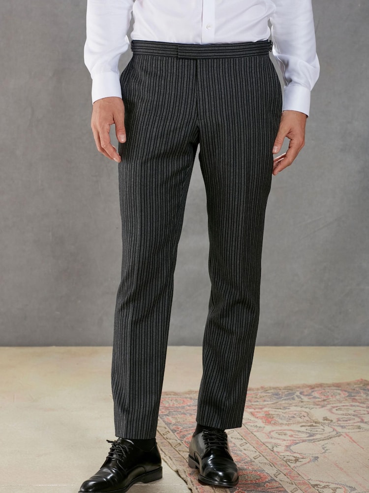 Grey Stripe Stripe Signature Empire Mills British Fabric Morning Suit Trousers - Image 1 of 14