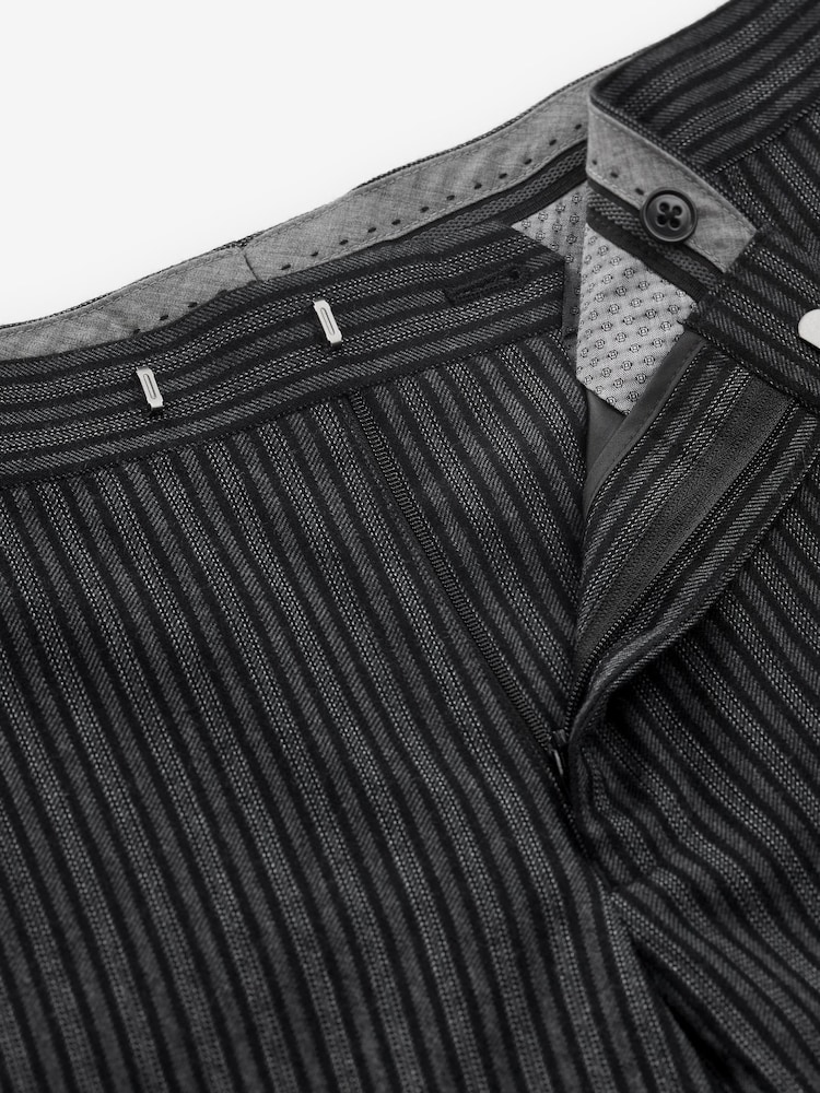Bande grise - Pantalon de costume Empire Mills en tissu britannique en tissu britannique rayé - Image 10 of 14
