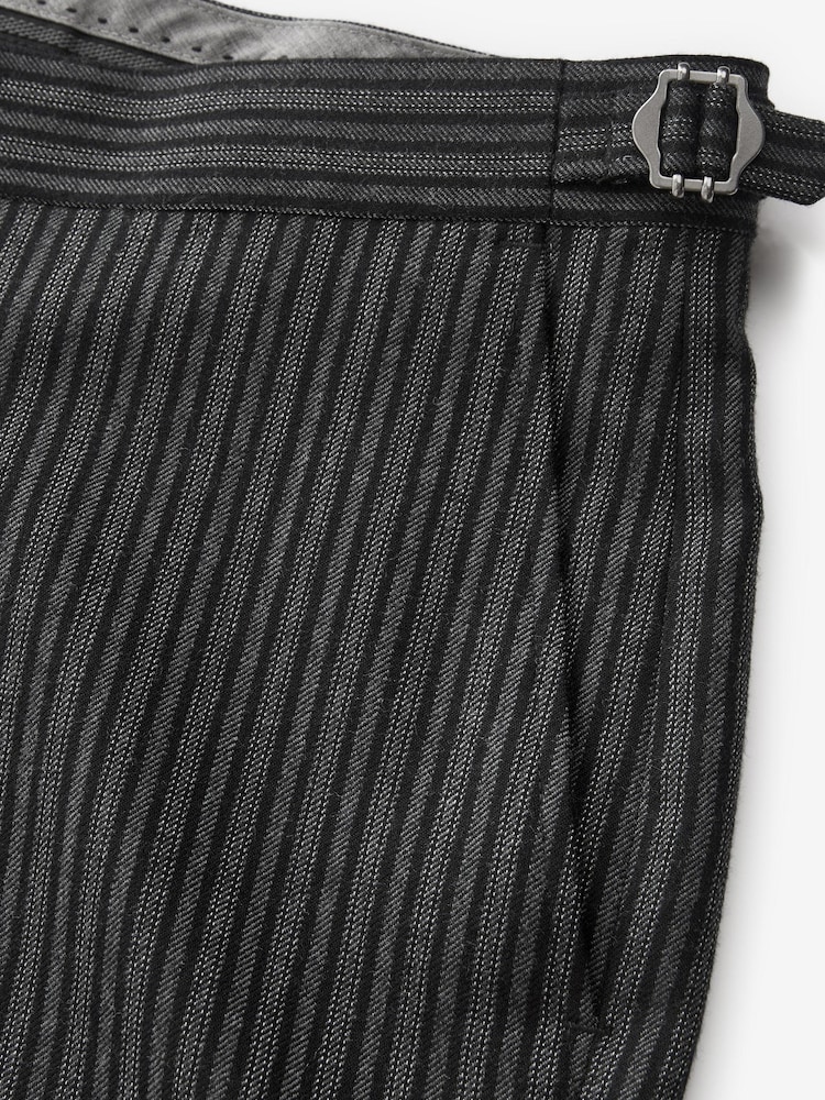 Bande grise - Pantalon de costume Empire Mills en tissu britannique en tissu britannique rayé - Image 11 of 14