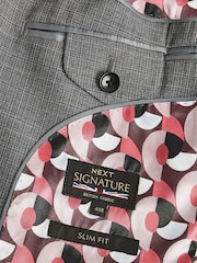 Grey Signature British Fabric Textured Suit: Jacket - Image 8 of 10