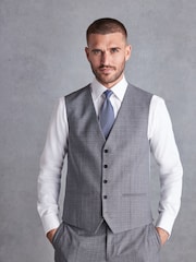 Grey Signature British Fabric Textured Suit Waistcoat - Image 1 of 9