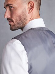 Grey Signature British Fabric Textured Suit Waistcoat - Image 4 of 9