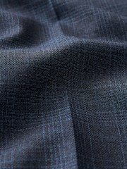 Bright Blue Tailored Signature Marzotto Italian Fabric Check Suit Trousers - Image 7 of 8