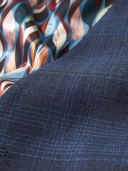 Bright Blue Tailored Signature Marzotto Italian Fabric Check Suit Waistcoat - Image 9 of 11