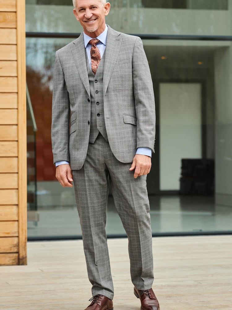 Hellgrau - Empire Mills Signature Karierter Anzug aus britischem Material in Tailored Fit: Jacke, Hellgrau - Bild 2 von 13