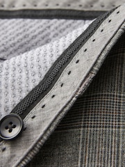 Light Grey Tailored Signature Empire Mills British Fabric Check Suit Trousers - Image 8 of 11