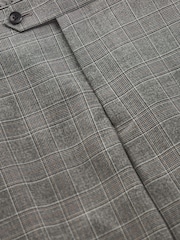 Light Grey Tailored Signature Empire Mills British Fabric Check Suit Trousers - Image 9 of 11