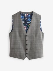 Light Grey Tailored Signature Empire Mills British Fabric Check Suit Waistcoat - Image 7 of 11
