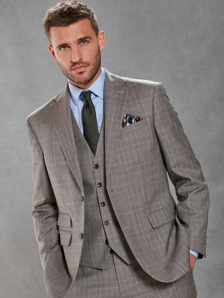 Neutral Signature British Fabric Check Suit: Jacket - Image 1 of 14