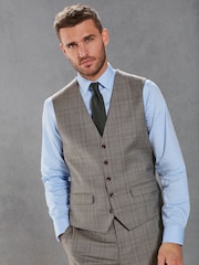 Neutral Signature British Fabric Check Regular Fit Suit Waistcoat - Image 1 of 11