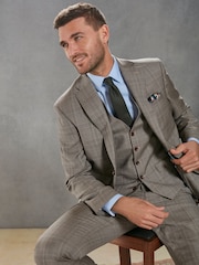 Neutral Signature British Fabric Check Regular Fit Suit Waistcoat - Image 4 of 11